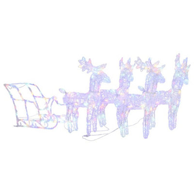 Reindeers & Sleigh Christmas Decoration 280x28x55 cm Acrylic