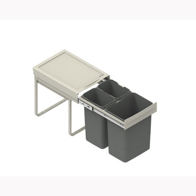 REJS recycle bin, pull out waste bin - W: 400mm (JC601), without front fixing brackets