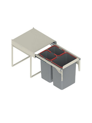 REJS recycle bin, pull out waste bin - W: 450mm (JC606M-3), with front fixing brackets