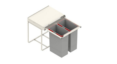 REJS recycle bin, pull out waste bin - W: 600mm (JC609), without front fixing brackets