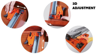 REJS Undermount drawer runners 3D Push open - L450 - up to 19mm board