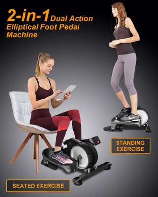 REKA Fitness 2-in-1 Leg & Foot Pedal Exerciser Elliptical Cross Trainer ...
