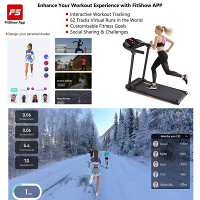 REKA Fitness Home Treadmill, Incline, FitShow APP, Walk / Run, 12kmh