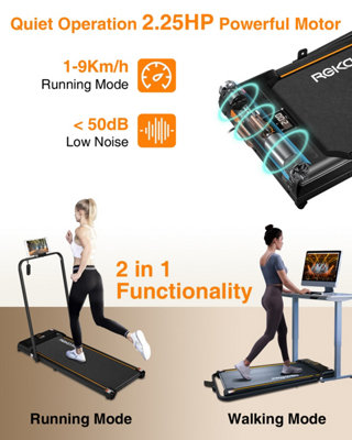 REKA Fitness Home Treadmill, Walking Pad, 2.25HP Motor, 9 KPH Speed, FitShow APP