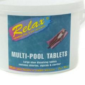 Relax 5Kg Multi Pool 3 In 1 Swimming Pool 200g Chlorine Tablets Size Large Green DiscountLeisur2938
