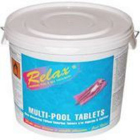 Relax 5Kg MultiChlorine Tablets Large 200g Swimming Pool Sanitiser