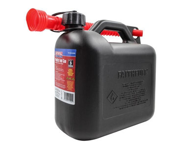 Reliable 5-Litre Black Plastic Fuel Can for Safe Fuel Storage and Transportation