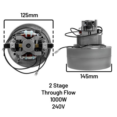 Reliapart 2 Stage Through Flow Taper Fan Motor 1000W 240V DL21104T with ...