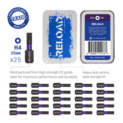 Reload H4 25mm Impact Driver Tool Bits 25x