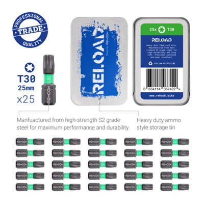 Reload T30 25mm Impact Drive Tool Bits 25x