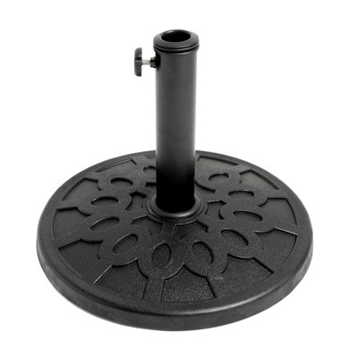 Relsy Parasol Base 8.5KG Round 42cm Dia. Cast Iron Effect Garden Base ...