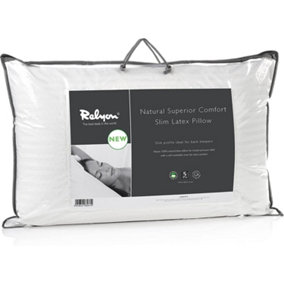 Relyon Superior Comfort 100% Natural Latex Pillow 100% Cotton Removable Cover (Slim)