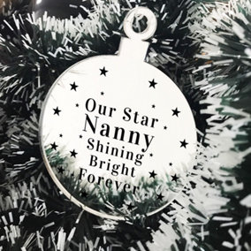 Rememberance Christmas Tree Bauble Beautiful Nanny Memorial Gift