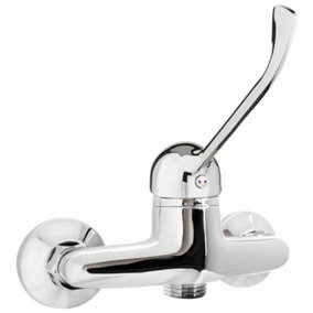 Remer Extended Lever Chrome Plated Wall Mounted Tap Shower Mixer Easy Usable