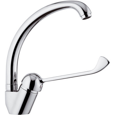 Remer F-Type Faucet Basin Mixer Chrome Plated Tap Extended Lever Disabled Mobility