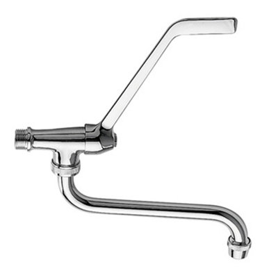 Remer Long Lever and 'S' Spout Chromed Wall Mounted Tap Disabled Mobility Easy Usable