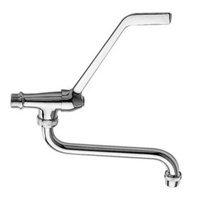 Remer Long Lever and 'S' Spout Chromed Wall Mounted Tap Disabled Mobility Easy Usable