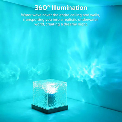 Remote Aurora Projector Lamp Cube Northern Lights Dynamic Water Wave ...