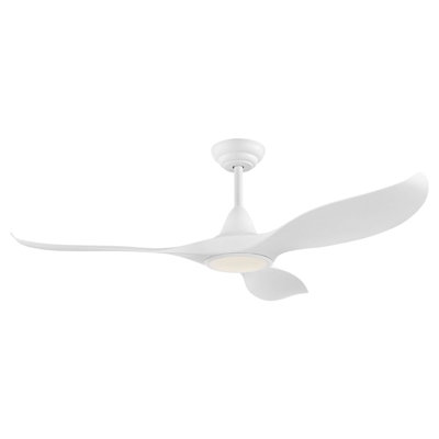 Remote Control Ceiling Fan & Light Matt White Abs Plastic 15W Built in