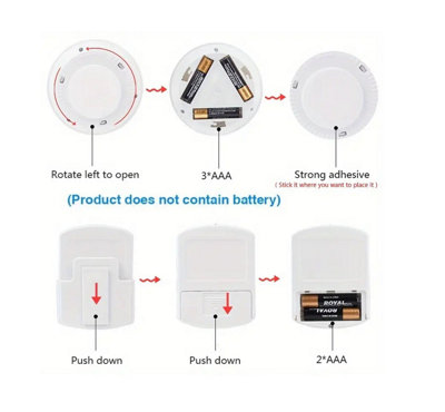 Remote Control LED Push Lights 3 White Dimmable Wireless Spot Lights With Timer