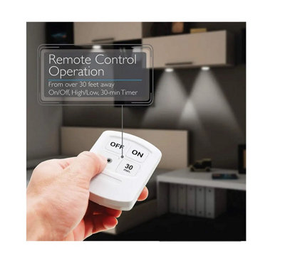 Remote Control LED Push Lights 3 White Dimmable Wireless Spot Lights With Timer