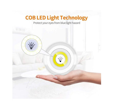 Remote Control LED Push Lights 3 White Dimmable Wireless Spot Lights With Timer