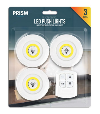 Remote Control LED Push Lights 3 White Dimmable Wireless Spot Lights With Timer