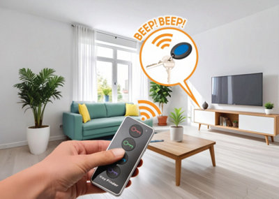 Remote Key Finder Set 4 Colour Coded Receivers with 30m Range & Loud Beep