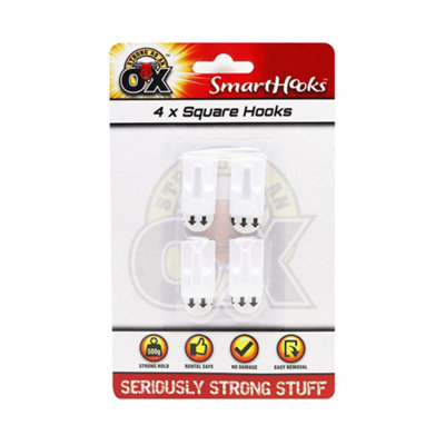 Removable Square Hooks 4PC x 2Pack