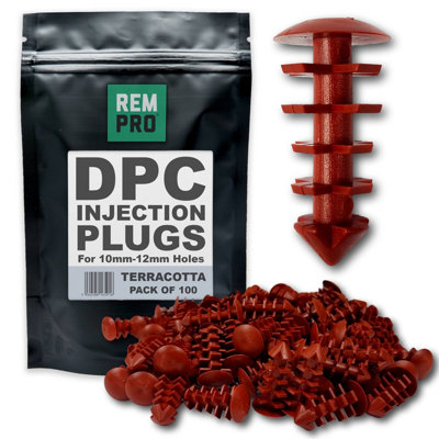 Rempro 100 x Terracotta DPC Damp Proofing Injection Wall Plugs