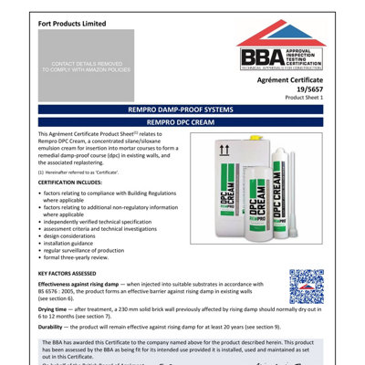Rempro 400ml DPC Damp Proofing Course Cream