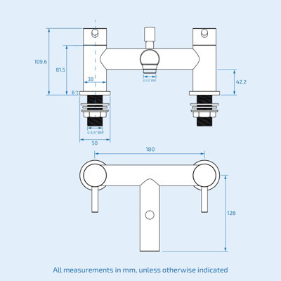 Remy Basin & Bath Shower Mixer Taps Chrome - 4