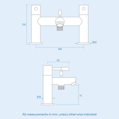 Remy Basin & Bath Shower Mixer Taps Chrome - 5
