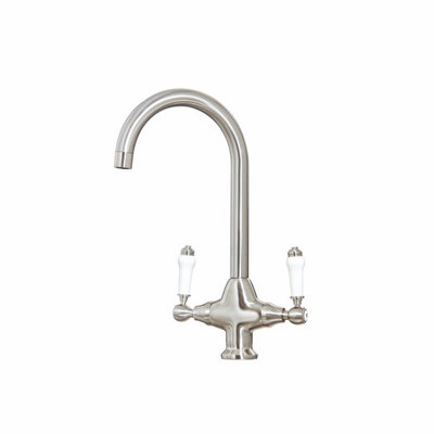 Renaissance  Kitchen Sink Mixer Tap Twin Lever Brushed Nickel