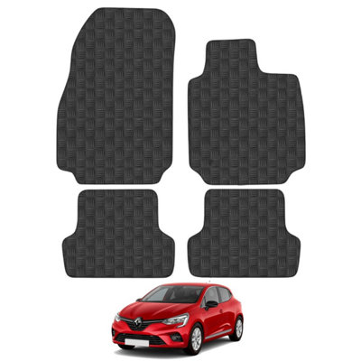 Renault Clio 2012-2019 Car Floor Mats Rubber Tailored Fit 4pcs Set Heavy-Duty