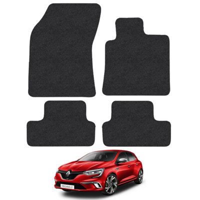 Renault Megane 2017-Onwards Car Floor Mats Carpet Tailored Fit 4pcs Set Black