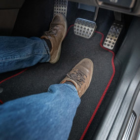 Renault Trafic (2014- ) Red Colour Trim Edging Binding Car Floor Mats Tailored Fit Anti-Slip Backing Set