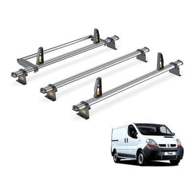 Renault Trafic 3 Bar Roof Rack + Ladder Roller for 2001-2014 (Standard Roof with Barn Doors) - Van Guard Trade