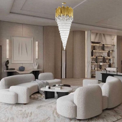 RENE - CGC Large Gold and Crystal Luxury Ceiling Light Drop Pendant ...