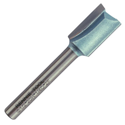 Rennie Tools - 12.7mm (1/2") Cutting Diameter x 20mm Flute x 1/4" Shank TCT Tipped 2 Flute Straight Router Cutter Bit.