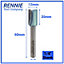 Rennie Tools - 12mm Cutting Diameter x 20mm Flute x 1/4" Shank TCT Tipped 2 Flute Straight Router Cutter Bit. 12mm Router Bit