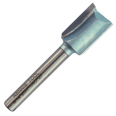Rennie Tools - 14mm Cutting Diameter x 20mm Flute x 1/4" Shank TCT Tipped 2 Flute Straight Router Cutter Bit. 14mm Router Bit