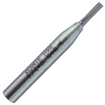 Rennie Tools - 2.5mm Cutting Diameter x 8mm Flute x 1/4" Shank TCT Tipped 2 Flute Straight Router Cutter Bit. 2.5mm Router Bit