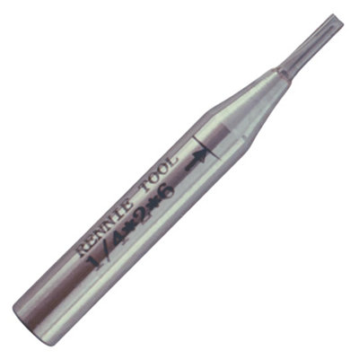 Rennie Tools - 2mm Cutting Diameter x 6mm Flute x 1/4" Shank TCT Tipped 2 Flute Straight Router Cutter Bit. 2mm Router Bit