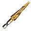 Rennie Tools 3-12mm HSS Spiral Flute Step Drill Bit Titanium (TiN) Coated Cone / Hole Cutter For Steel, Plastics & Wood