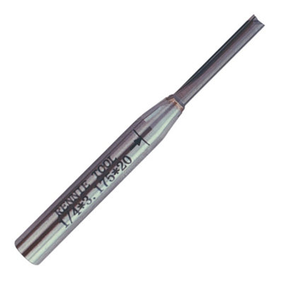 Rennie Tools - 3.175mm (1/8") Cutting Diameter x 20mm Flute x 1/4" Shank TCT Tipped 2 Flute Straight Router Cutter Bit.