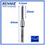 Rennie Tools - 4.5mm Cutting Diameter x 25mm Flute x 1/4" Shank TCT Tipped 2 Flute Straight Router Cutter Bit. 4.5mm Router Bit