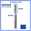 Rennie Tools - 6.35mm (1/4") Cutting Diameter x 25mm Flute x 1/4" Shank TCT Tipped 2 Flute Straight Router Cutter Bit.