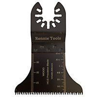 Rennie Tools 65mm Wide Coarse Cut Oscillating Curved Multi Tool Blade For Wood, Plastics, Drywall Etc. Universal Fitting Multitool