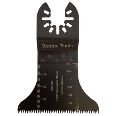 Rennie Tools 65mm Wide Coarse Cut Oscillating Curved Multi Tool Blade For Wood, Plastics, Drywall Etc. Universal Fitting Multitool